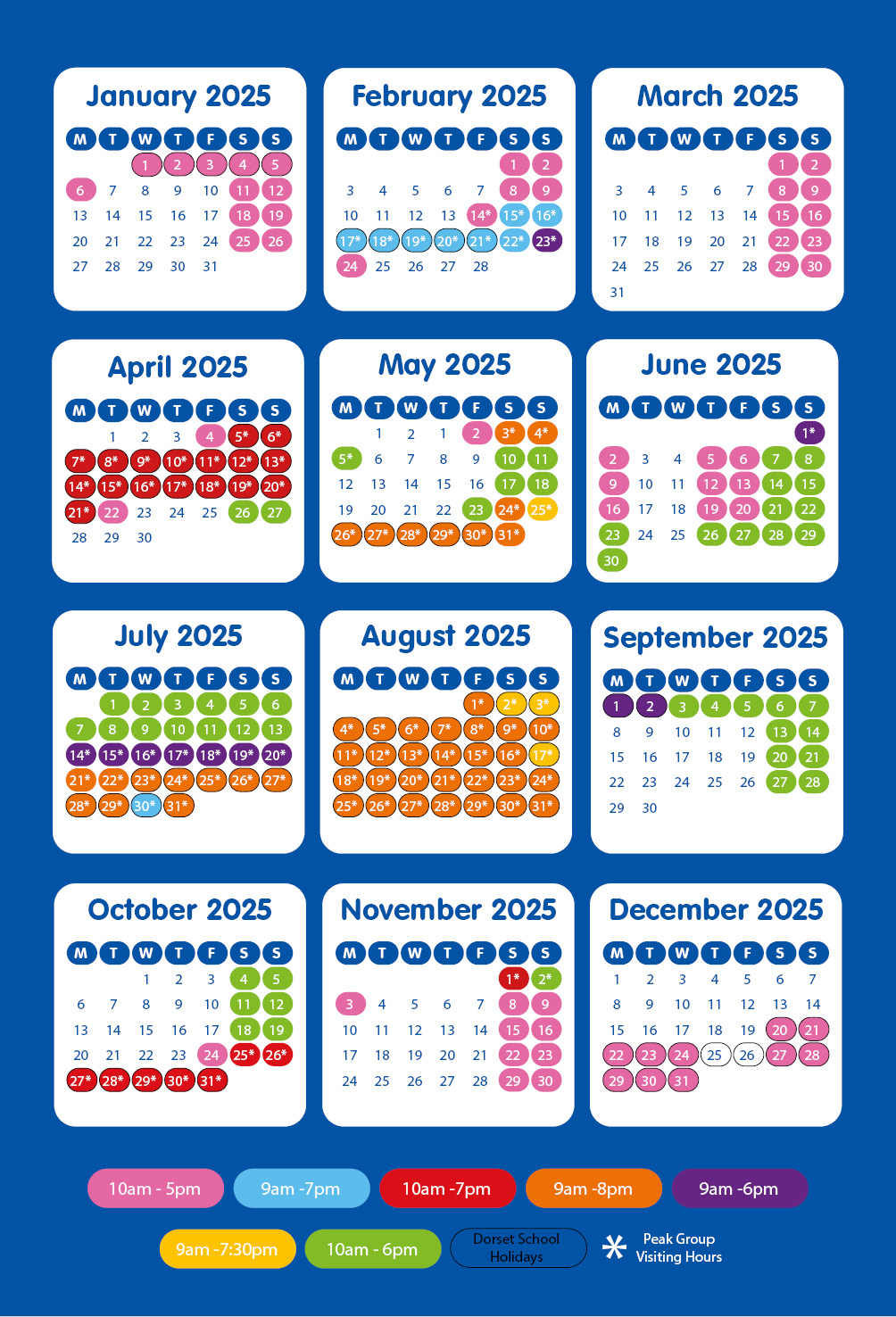 2025 SPL Poole yearly calendar